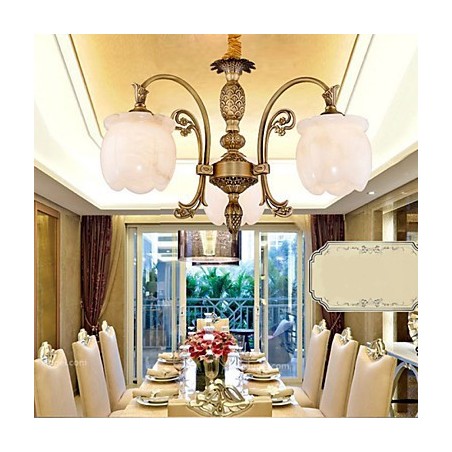 Lampadario in marmo e rame stile americano
