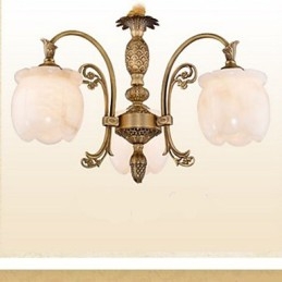 Lampadario in marmo e rame stile americano