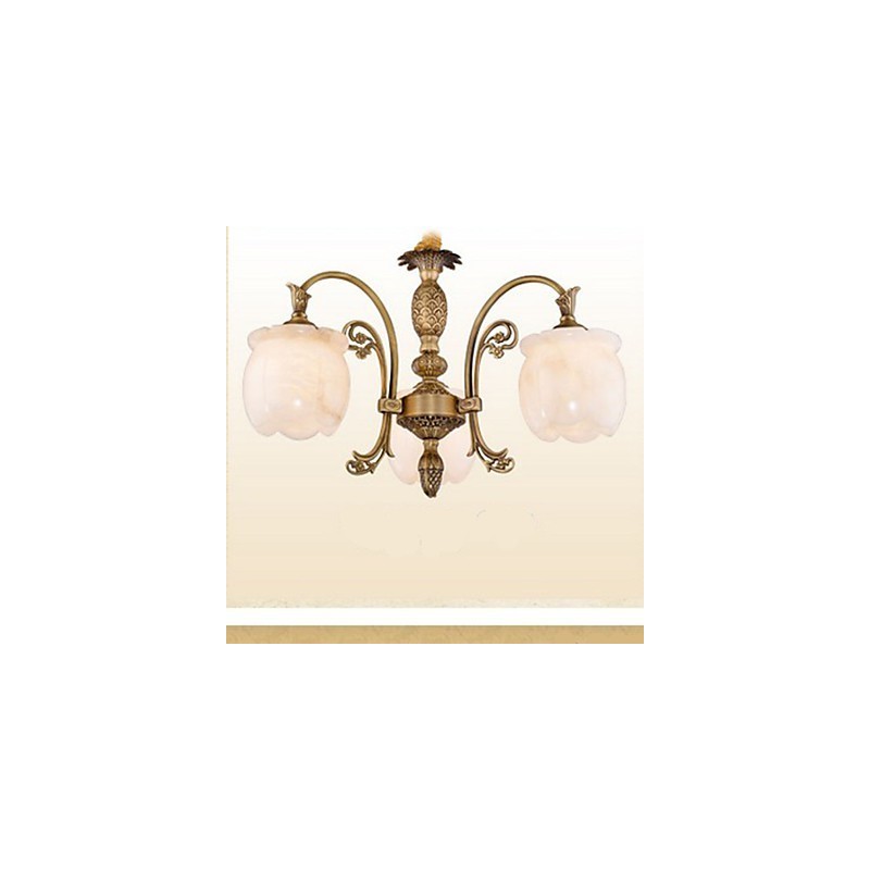 Lampadario in marmo e rame stile americano