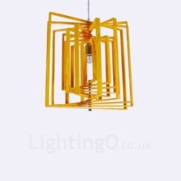 1 lampada a sospensione moderna nordica in legno chiaro 38 x 38 cm