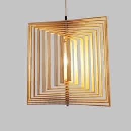 1 lampada a sospensione moderna nordica in legno chiaro 38 x 38 cm
