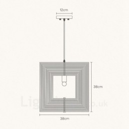 1 lampada a sospensione moderna nordica in legno chiaro 38 x 38 cm