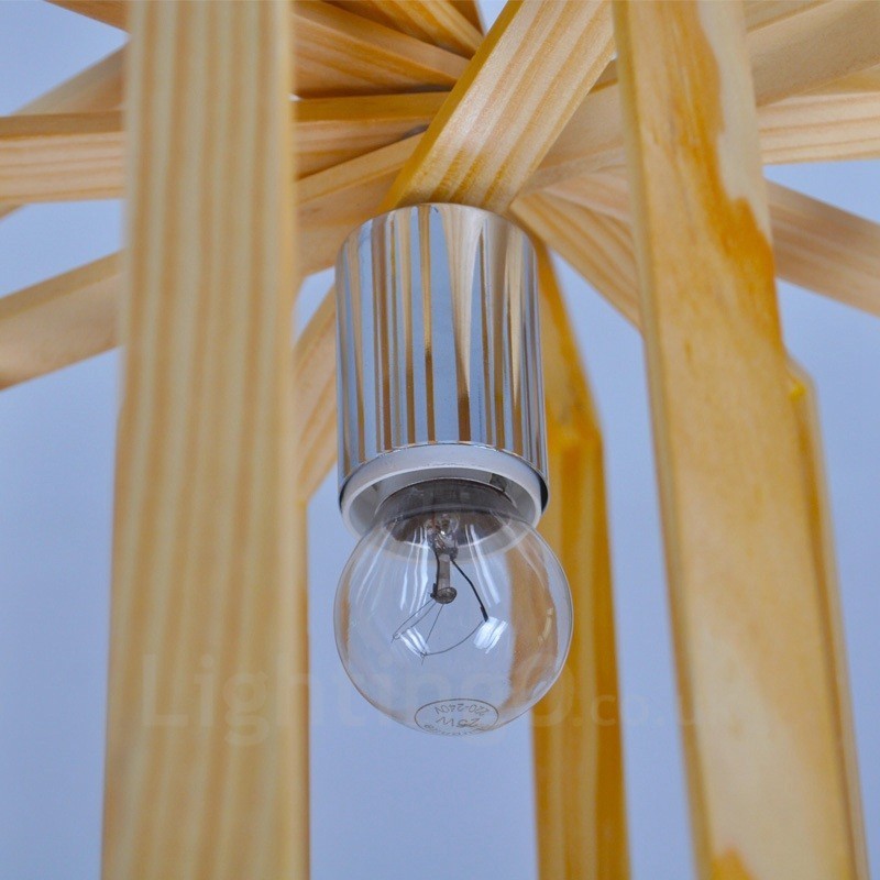 1 lampada a sospensione moderna nordica in legno chiaro 38 x 38 cm