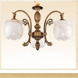 Lampadario in marmo e rame stile americano