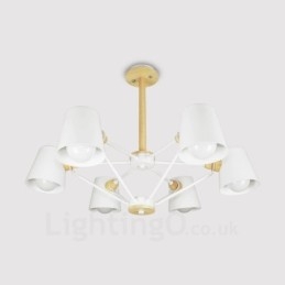 6 Lampada a sospensione moderna nordica contemporanea in legno chiaro con paralume in ferro 78 x 51 cm