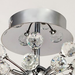 Lampadario a filo moderno in cristallo stile mini metallo cromato 8 lampadine G4