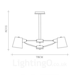 6 Lampada a sospensione moderna nordica contemporanea in legno chiaro con paralume in ferro 78 x 51 cm
