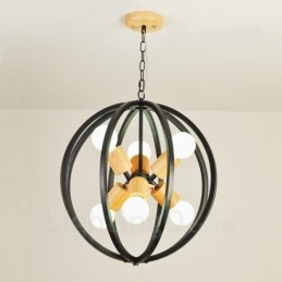 Lampada a sospensione vintage in ferro 6 luci 50x50 cm