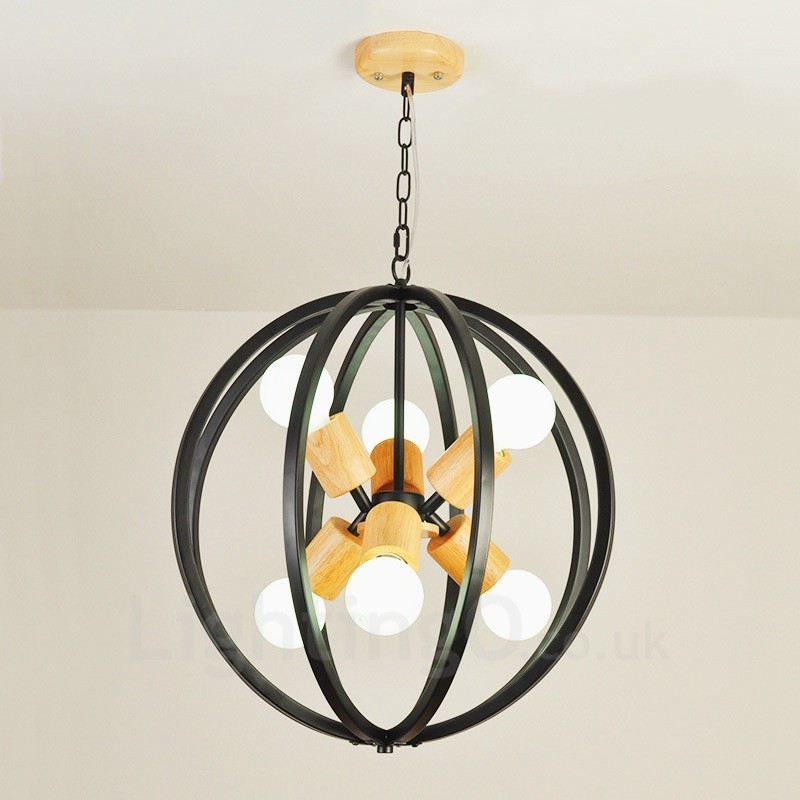 Lampada a sospensione vintage in ferro 6 luci 50x50 cm