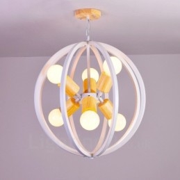 Lampada a sospensione vintage in ferro 6 luci 50x50 cm