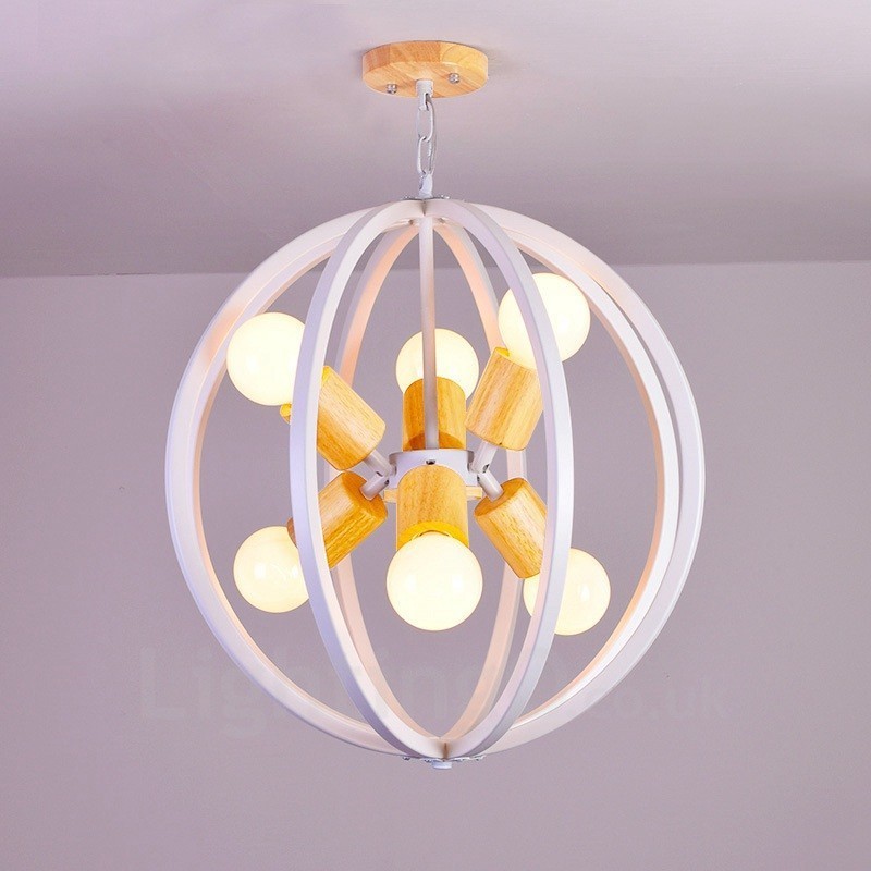 Lampada a sospensione vintage in ferro 6 luci 50x50 cm