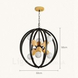 Lampada a sospensione vintage in ferro 6 luci 50x50 cm