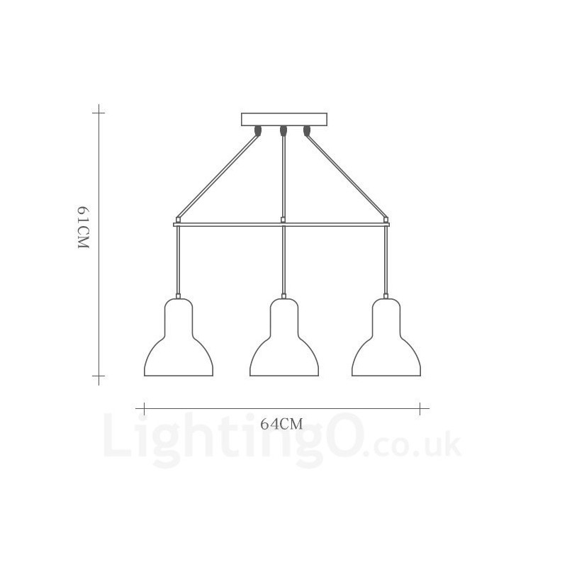 Lampada a sospensione moderna in legno a 5 luci con paralume in ferro 64 x 61 cm