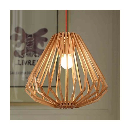 Lampadario mini classico tradizionale in legno e bambù
