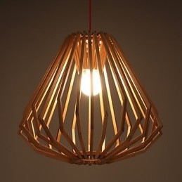 Lampadario mini classico tradizionale in legno e bambù