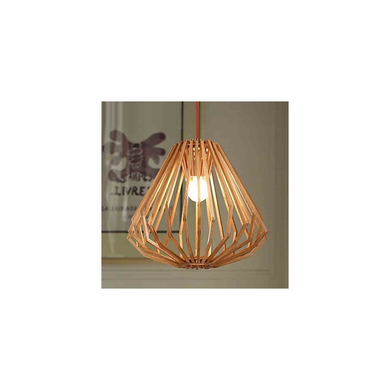 Lampadario mini classico tradizionale in legno e bambù