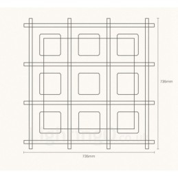 Plafoniera moderna contemporanea nordica 9 luci con paralume in vetro 73,5 x 73,5 x H16 cm