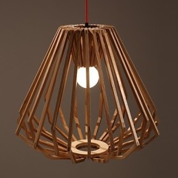 Lampadario mini classico tradizionale in legno e bambù