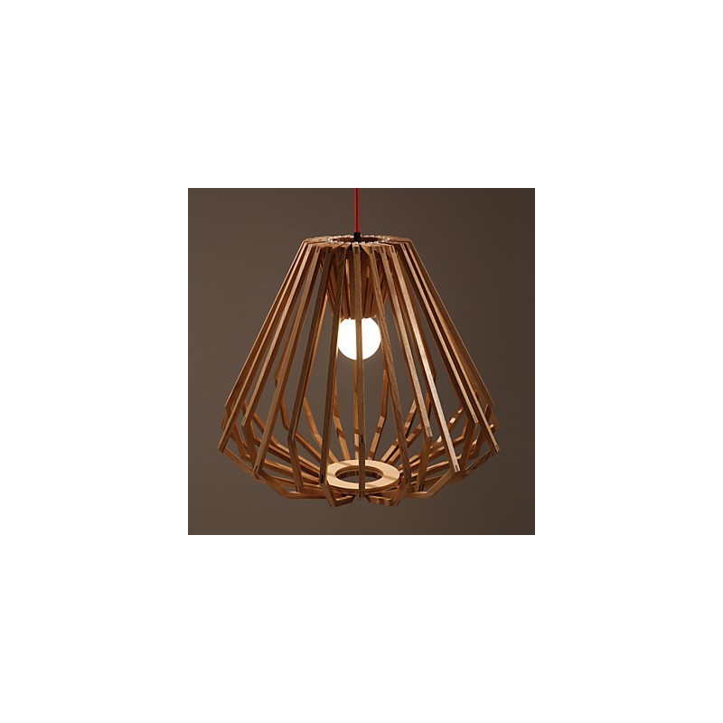 Lampadario mini classico tradizionale in legno e bambù