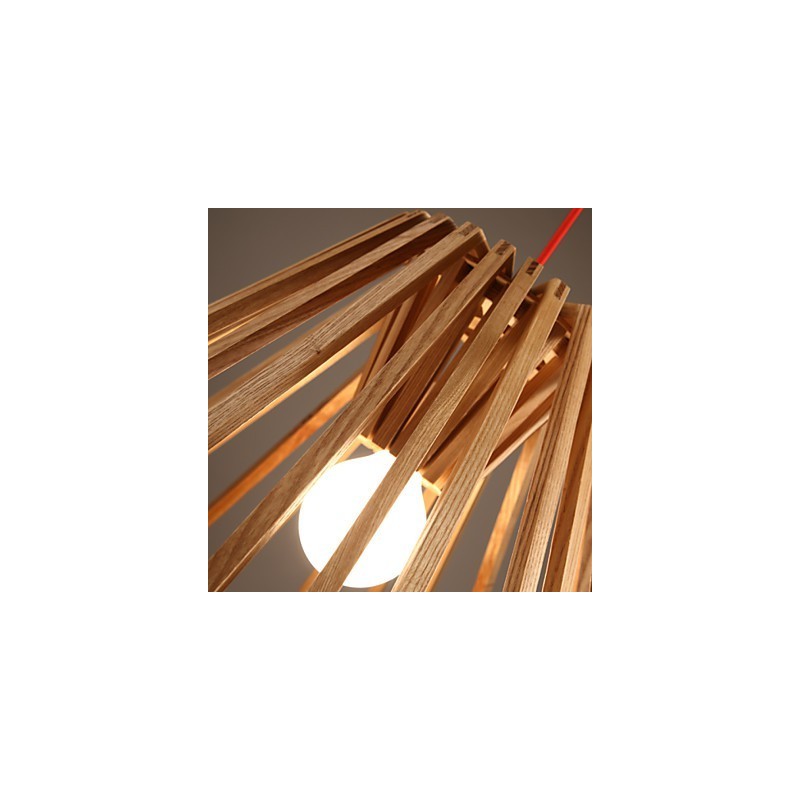 Lampadario mini classico tradizionale in legno e bambù