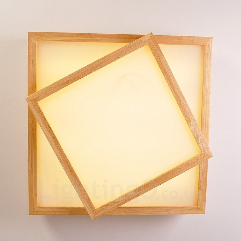 Plafoniera moderna contemporanea con paralume in acrilico 48x48 cm