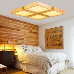 Plafoniera moderna nordica a 4 luci con paralume in acrilico 75x75 cm