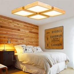 Plafoniera moderna nordica a 4 luci con paralume in acrilico 75x75 cm
