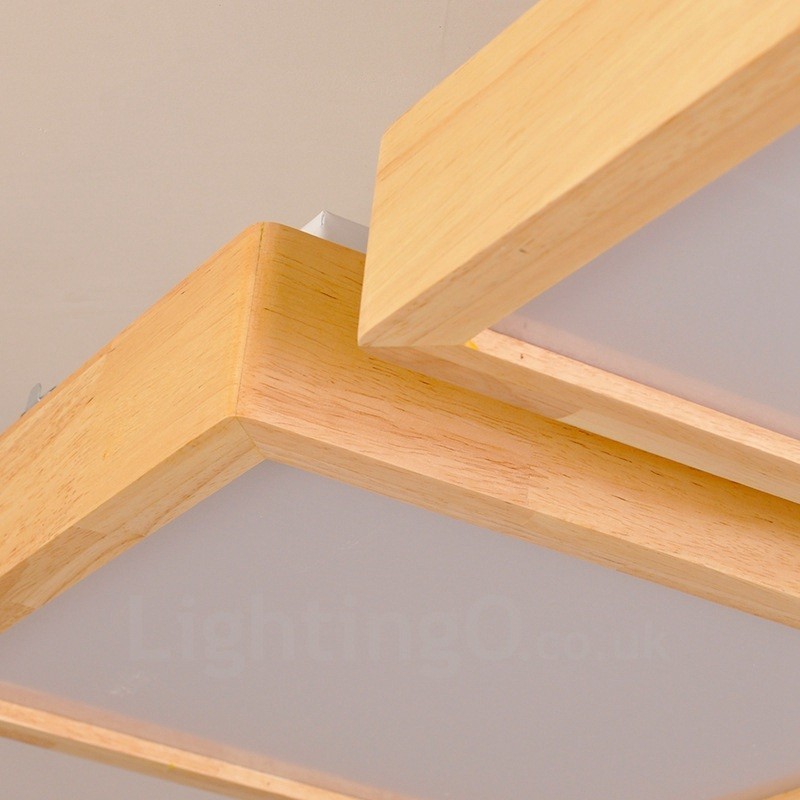Plafoniera moderna nordica a 4 luci con paralume in acrilico 75x75 cm