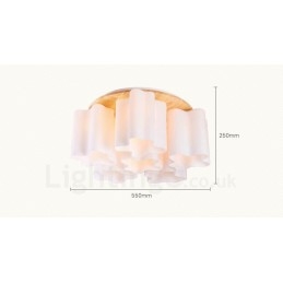 Plafoniera moderna a filo 6 luci con paralumi in vetro 550 x 250 mm