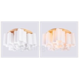 Plafoniera moderna a filo 6 luci con paralumi in vetro 550 x 250 mm
