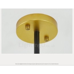 Lampadario a soffitto nordico moderno a 3 luci con paralume in vetro a sfera bianco e nero 65x35 cm