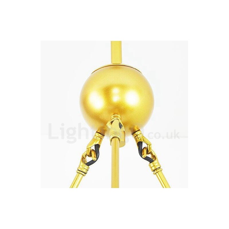 Lampadario moderno contemporaneo a 9 luci placcato rame con paralumi in vetro sferici bianco e oro 110x80 cm