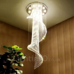 Lampadario a sospensione moderno in cristallo 15 luci con lampadine GU10