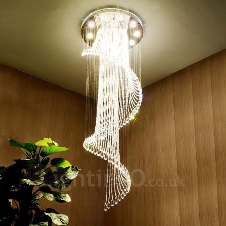Lampadario a sospensione moderno in cristallo 15 luci con lampadine GU10