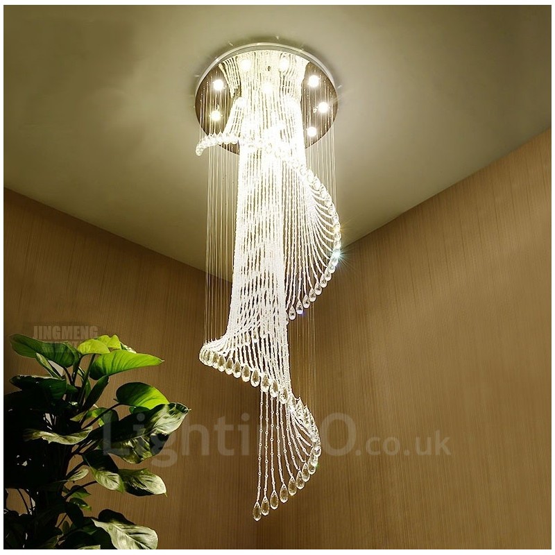 Lampadario a sospensione moderno in cristallo 15 luci con lampadine GU10