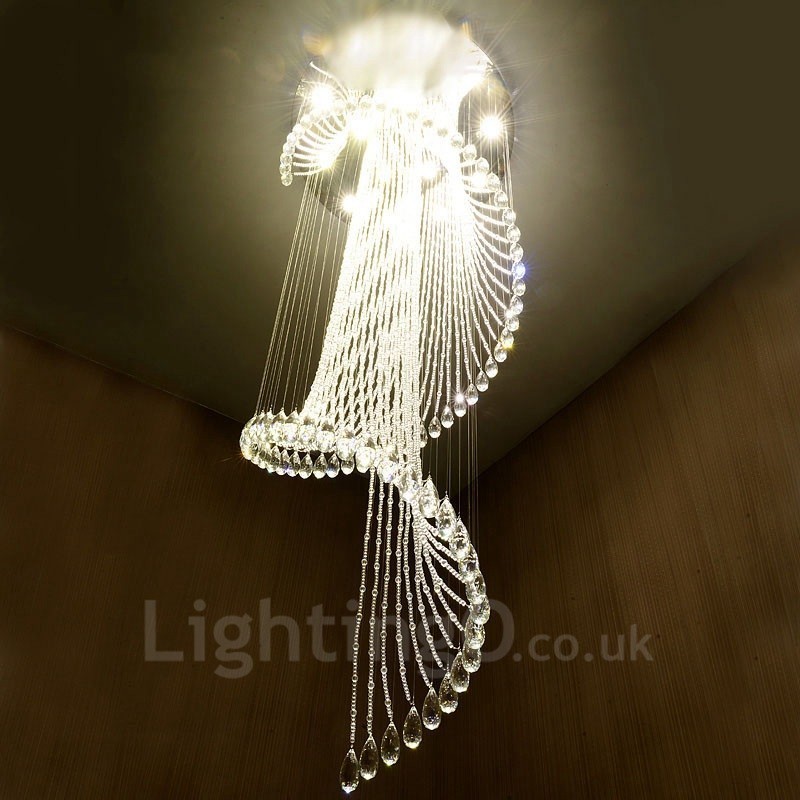 Lampadario a sospensione moderno in cristallo 15 luci con lampadine GU10