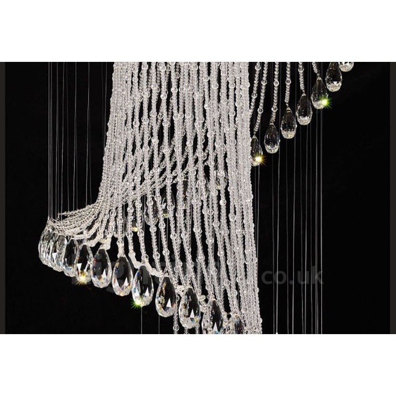 Lampadario a sospensione moderno in cristallo 15 luci con lampadine GU10