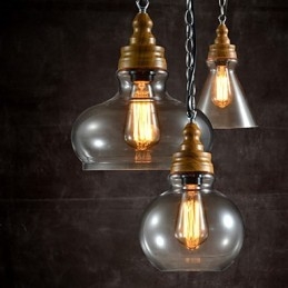 Lampadario a sospensione moderno contemporaneo mini in metallo e vetro a 3 luci