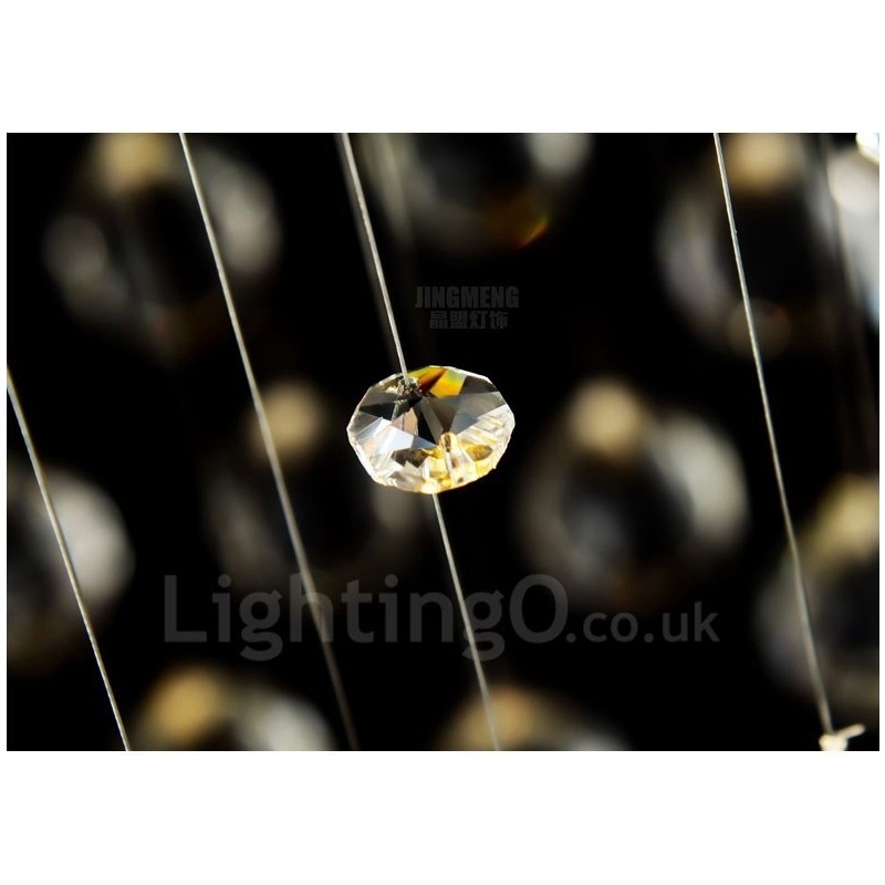 Lampadario in cristallo moderno da soffitto 4 livelli LED integrato 8 lampadine 80x30x80 cm
