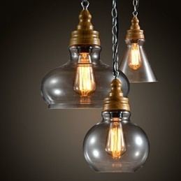 Lampadario a sospensione moderno contemporaneo mini in metallo e vetro a 3 luci