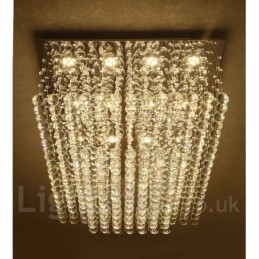 Lampadario da soffitto moderno in cristallo, 2 livelli, LED integrato, 100 x 70 x 40 cm