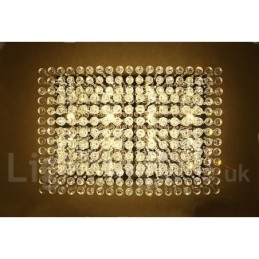 Lampadario da soffitto moderno in cristallo, 2 livelli, LED integrato, 100 x 70 x 40 cm