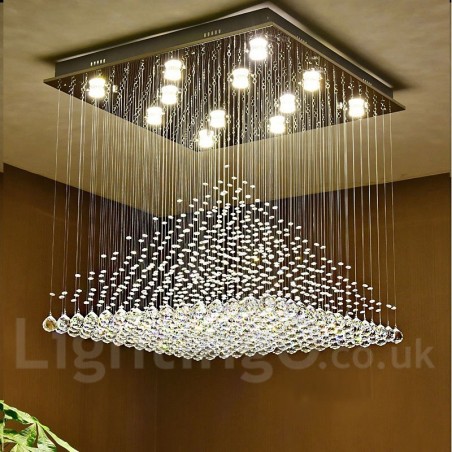 Lampadario moderno in cristallo da soffitto con 12 luci LED integrate
