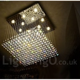 Lampadario moderno in cristallo da soffitto con 12 luci LED integrate