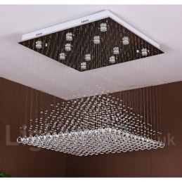 Lampadario moderno in cristallo da soffitto con 12 luci LED integrate