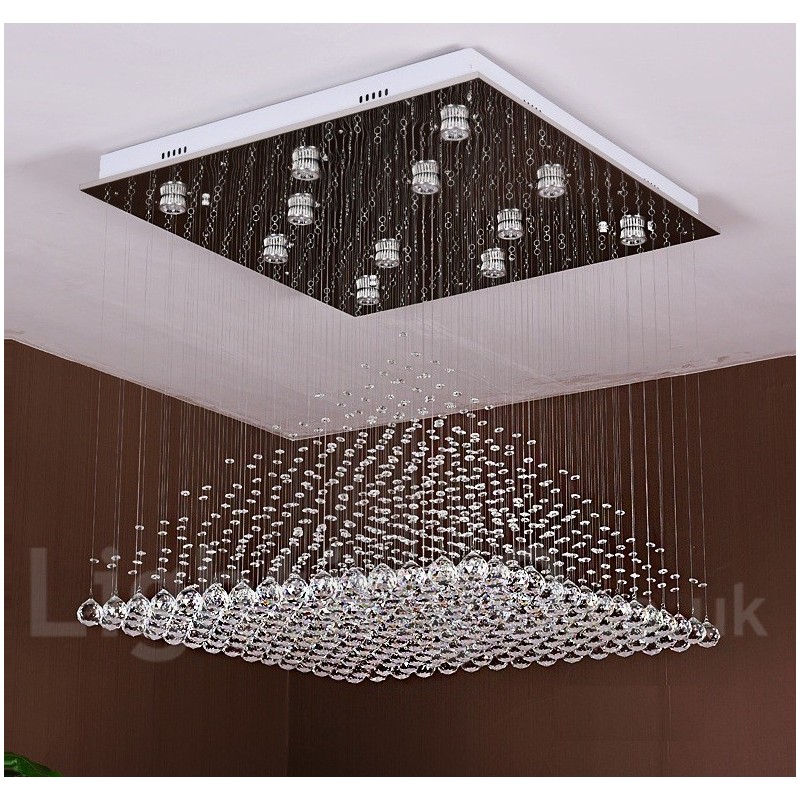 Lampadario moderno in cristallo da soffitto con 12 luci LED integrate