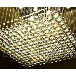 Lampadario moderno in cristallo da soffitto con 12 luci LED integrate