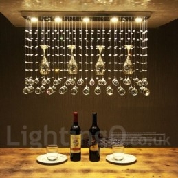 Lampadario a sospensione in cristallo a 5 luci con LED integrato