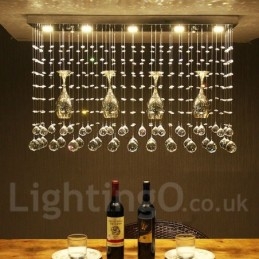 Lampadario a sospensione in cristallo a 5 luci con LED integrato