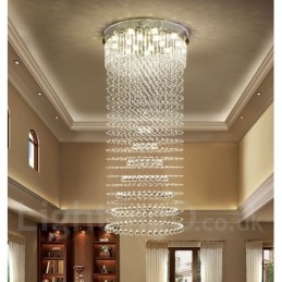 Lampadario moderno in cristallo per interni, LED integrato, 14 luci, 180 x 80 x 80 cm